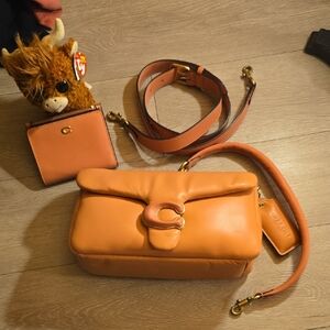 Coach Peach Leather Crossbody Tabby Bag